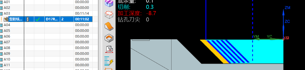 型腔铣底面余量检查示例