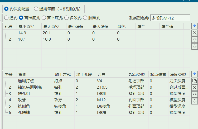 孔自动识别列表
