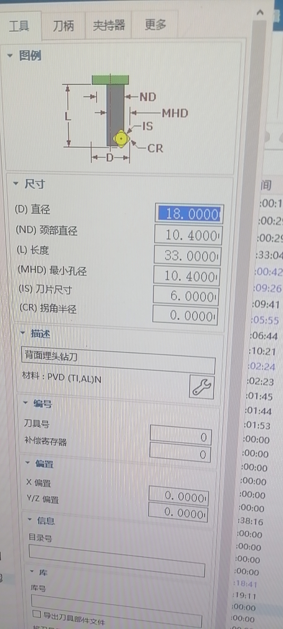 偏心反镗刀具示例